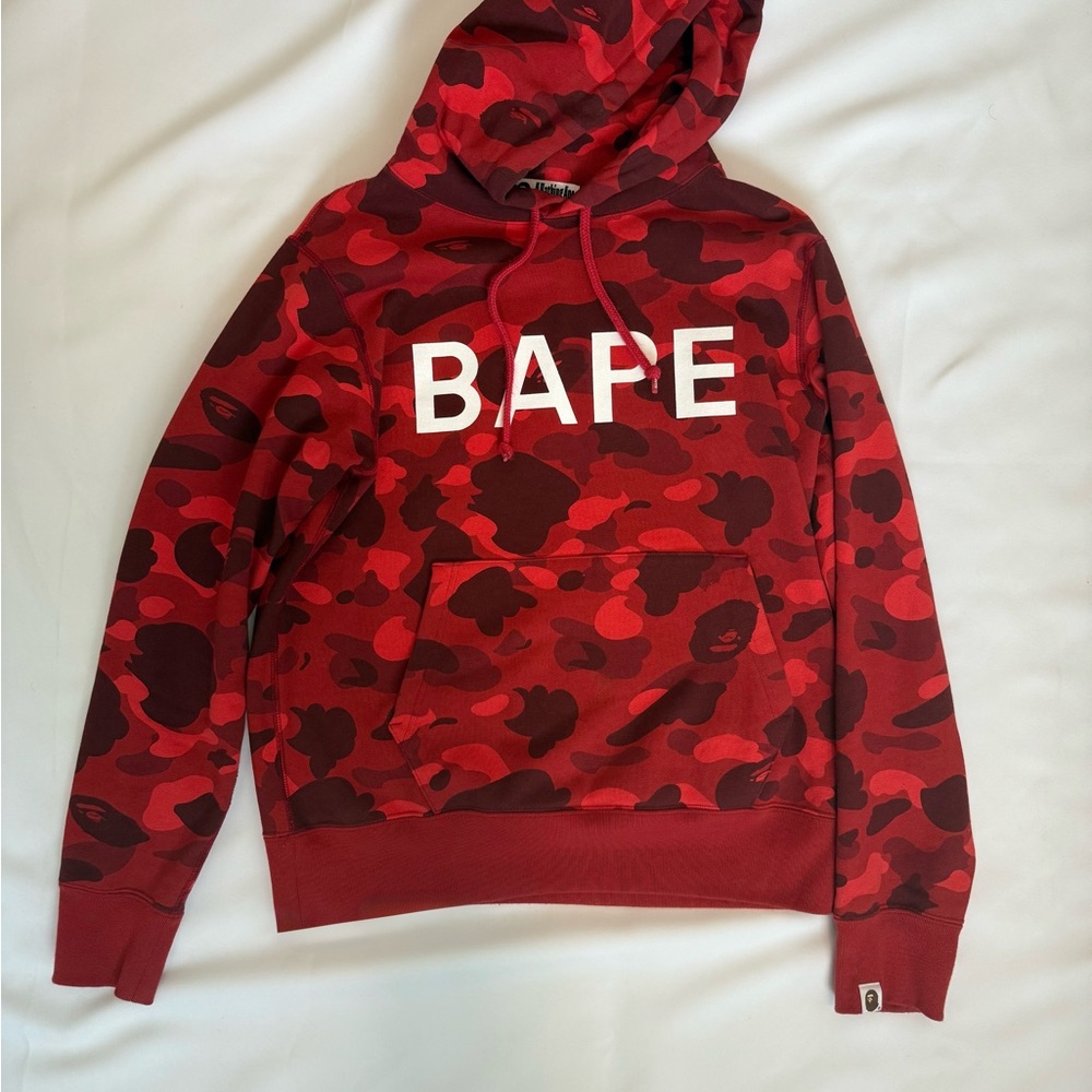 Bape Red and Black Camo Hoodie